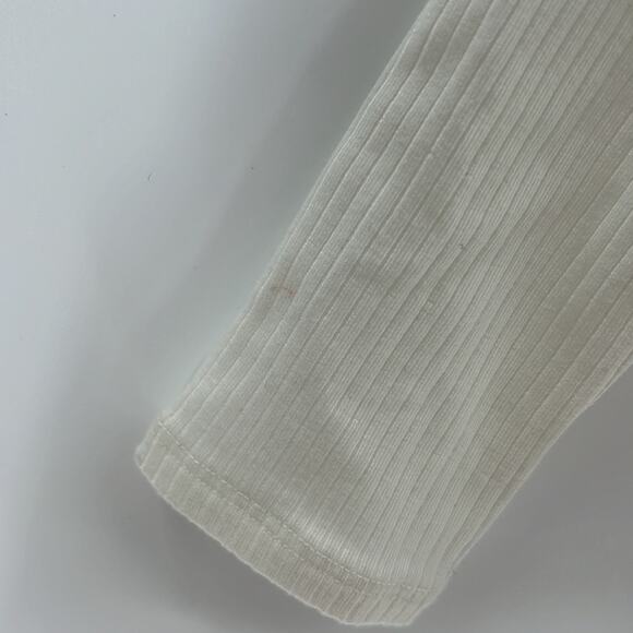 Reformation Cream Off The Shoulder Ribbed Long Sleeve Top - XS - NWT - Picture 4 of 7